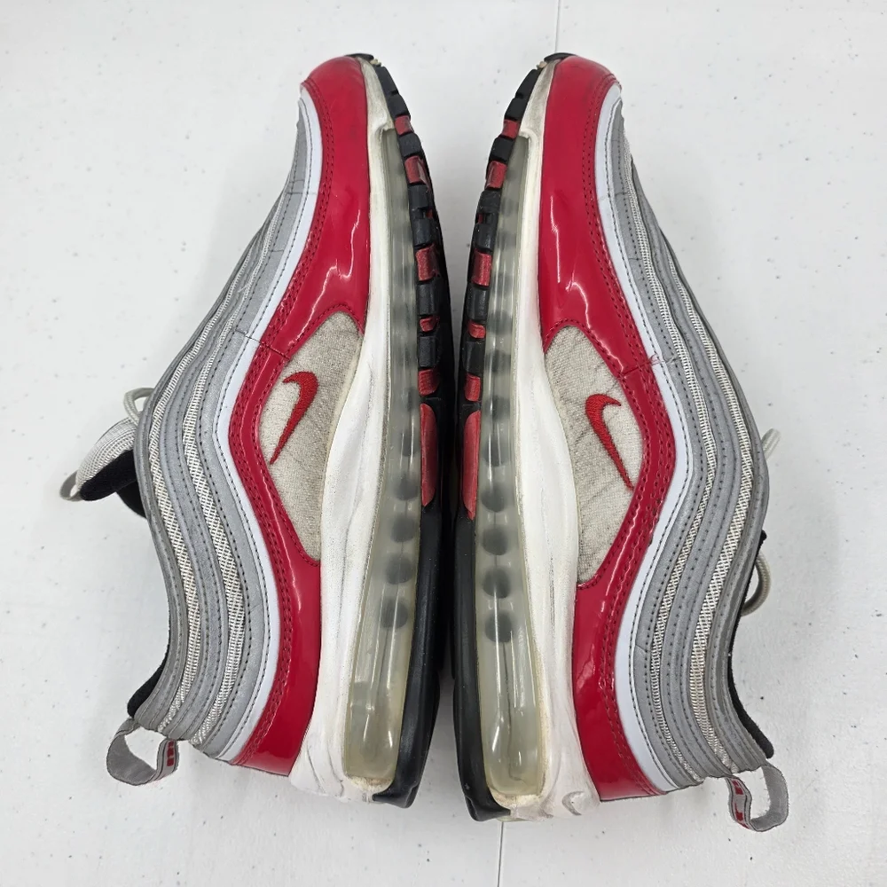 Nike Air Max '97 University Red Pure Platinum Men's‎ Size 9.5 921826-009 Read.
